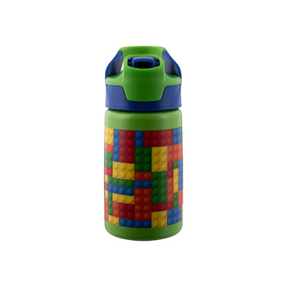 Avanti YumYum 375ml Auto Flip Spout Insulated Bottle - Building Blocks