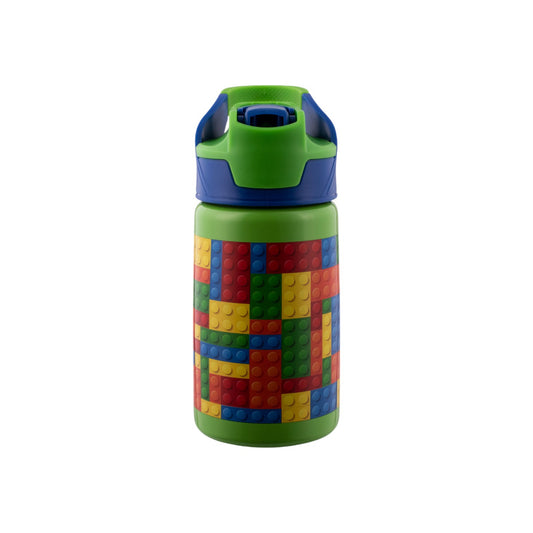 Avanti YumYum 375ml Auto Flip Spout Insulated Bottle - Building Blocks *PREORDER*