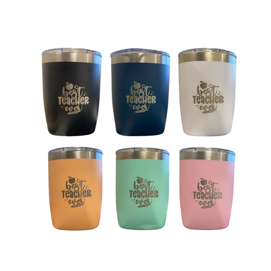 Oasis Insulated Old Fashion Tumblers "Best Teacher Ever" - Assorted Colours