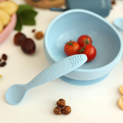 Brightberry Silicone Suction Bowl with Spoon - Pacific Blue *DISPLAY*