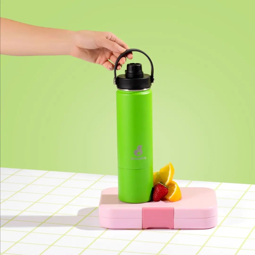 Smooshie 500ml Insulated Drink Bottle & Snack Cup - Kiwi