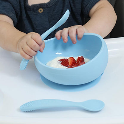 Brightberry Silicone Suction Bowl with Spoon - Pacific Blue *DISPLAY*