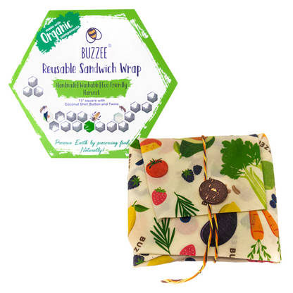 BUZZEE Organic Beeswax Sandwich Wrap - Harvest