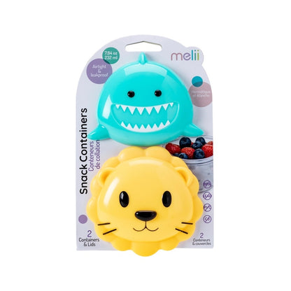 Melii Snack Container 2-Pack - Shark & Lion