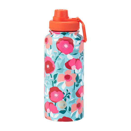 Annabel Trends Watermate Stainless Steel 950ml Bottle - Sherbet Poppies