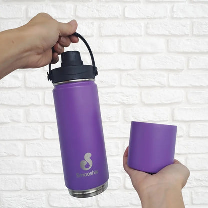 Smooshie 500ml Insulated Drink Bottle & Snack Cup - Grape