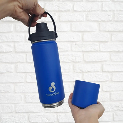 Smooshie 500ml Insulated Drink Bottle & Snack Cup - Blueberry