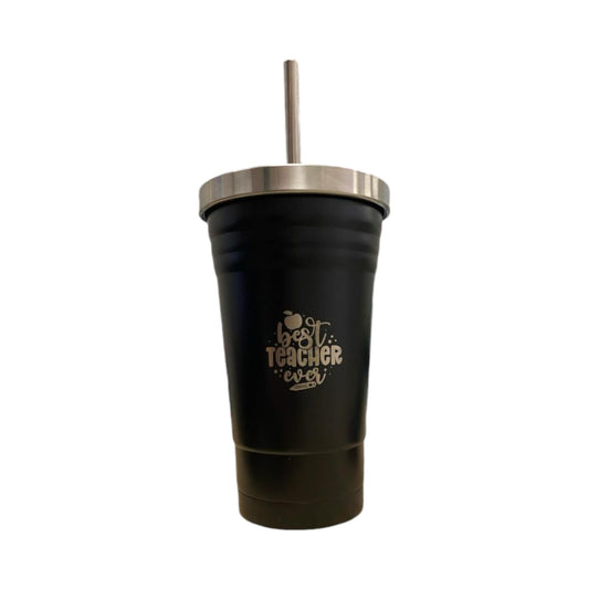 Oasis Insulated Smoothie Tumblers "Best Teacher Ever" - Black