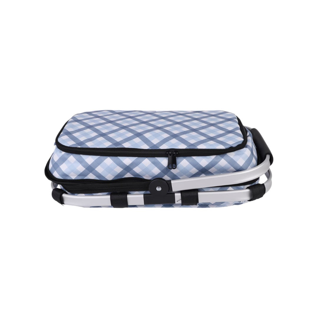 Sachi Insulated Picnic Basket - Blue Gingham