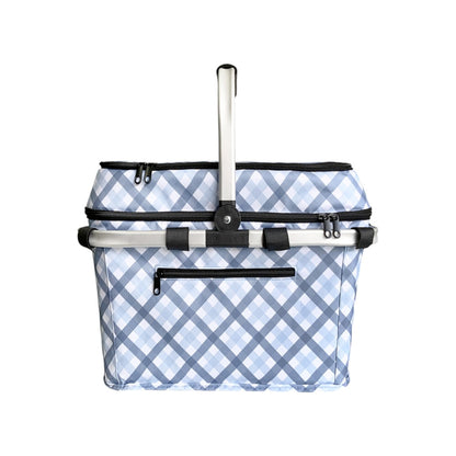 Sachi Insulated Picnic Basket - Blue Gingham