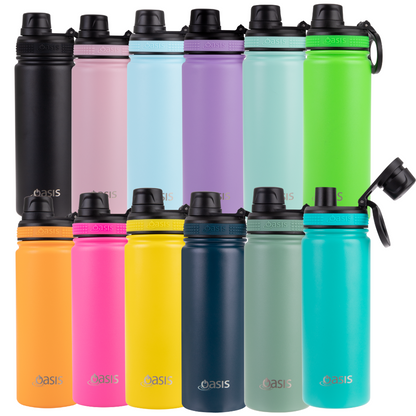 Oasis 550ml Stainless Steel Insulated Challenger Drink Bottle w/ Screw Cap - Assorted Colours