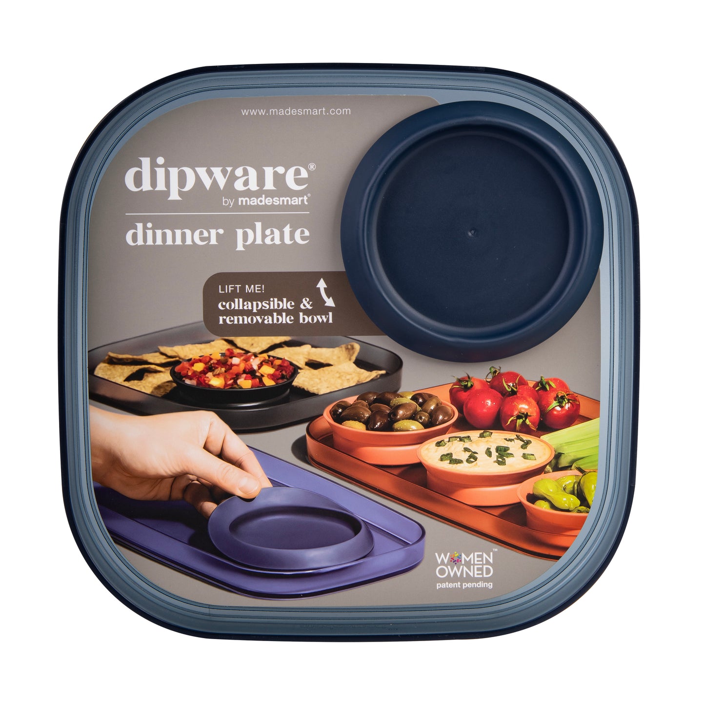 Madesmart Dipware Dinner Plate with Bowl - Assorted Colours