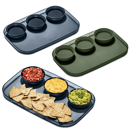 Madesmart Dipware Large Serving Tray with 3 Bowls - Assorted Colours