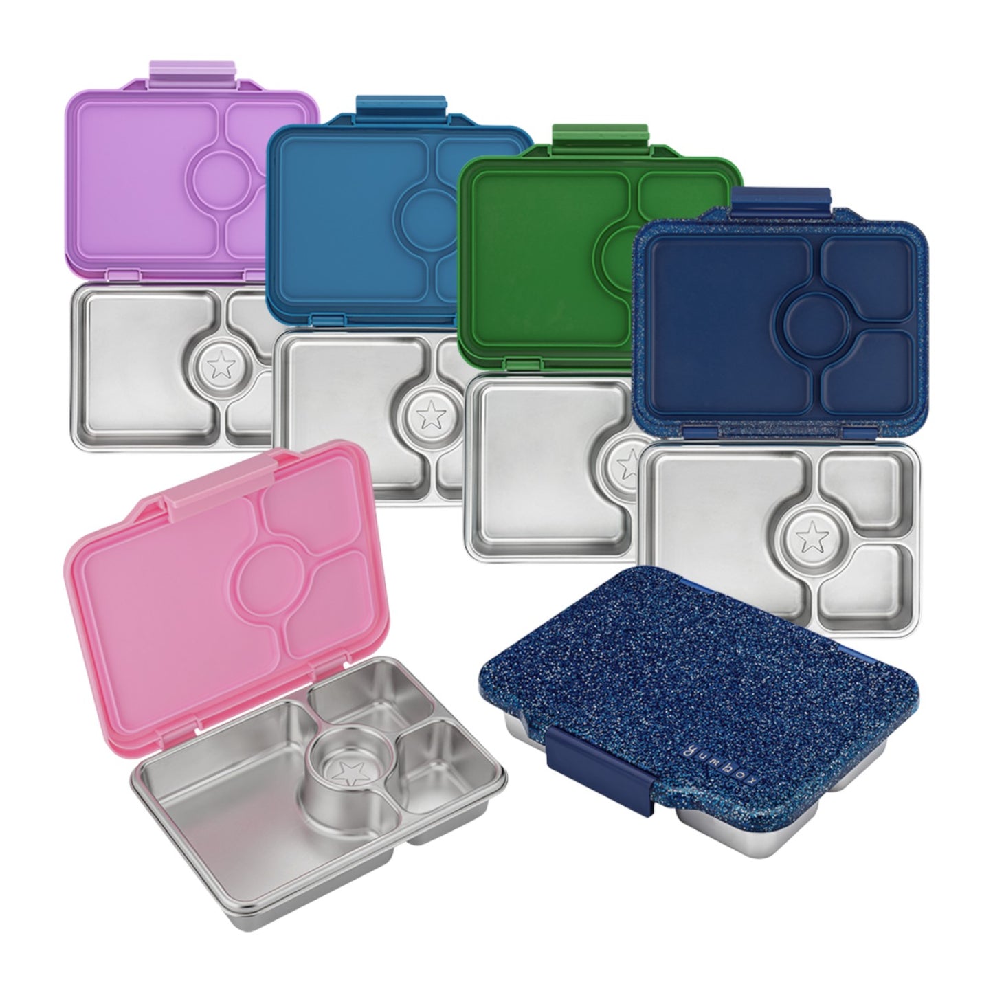 Yumbox Prêt Stainless Steel Bento Box 4 Compartment - Assorted Colours