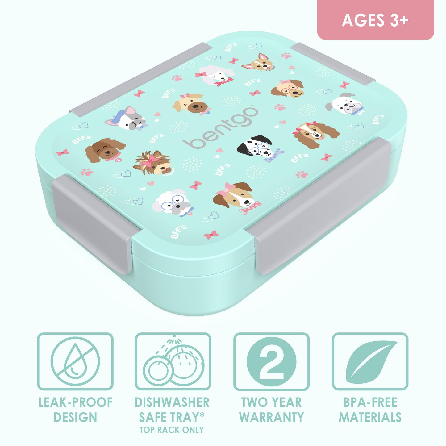 Bentgo Kids Snap & Go Lunch Box - Puppies