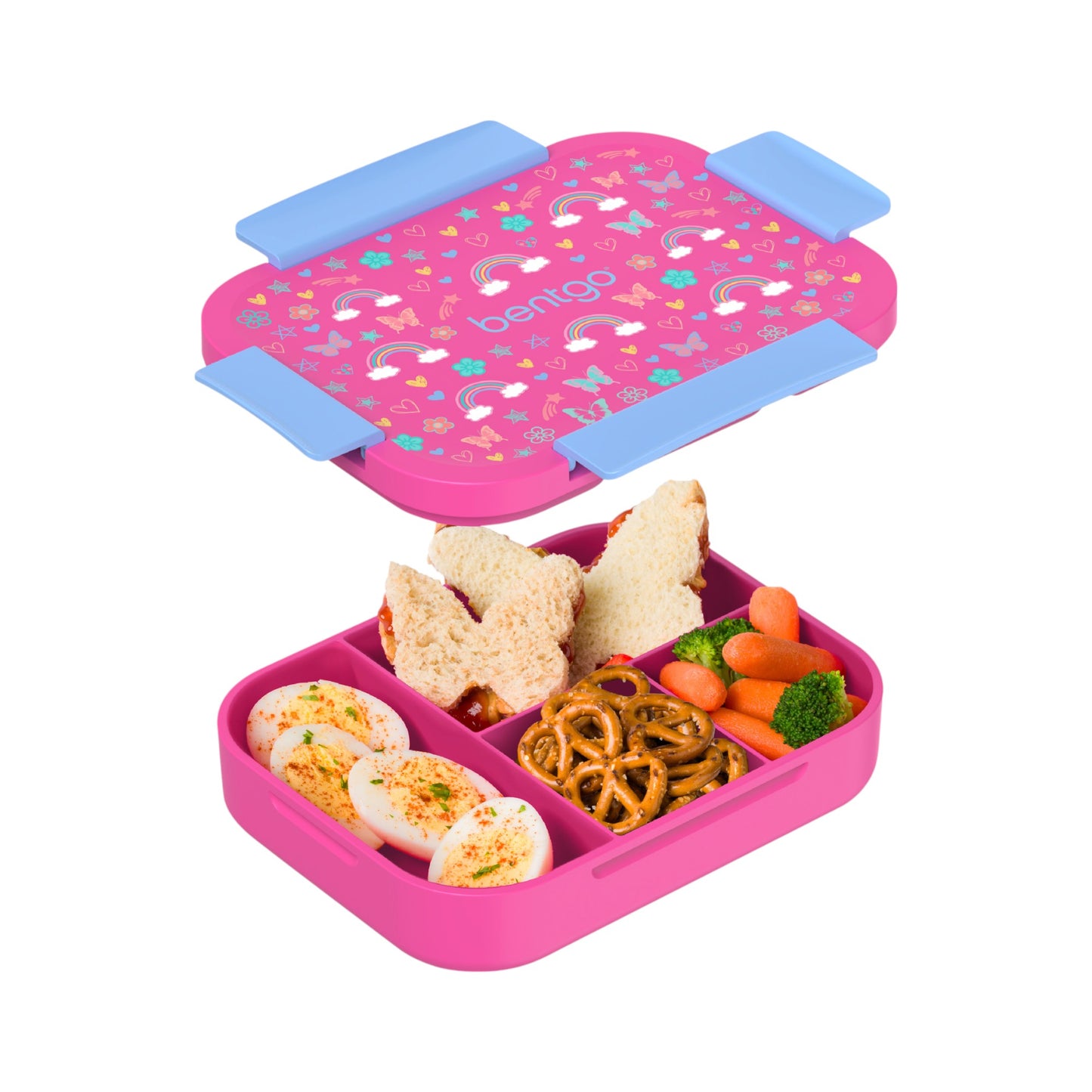 Bentgo Kids Snap & Go Lunch Box - Rainbows & Butterflies