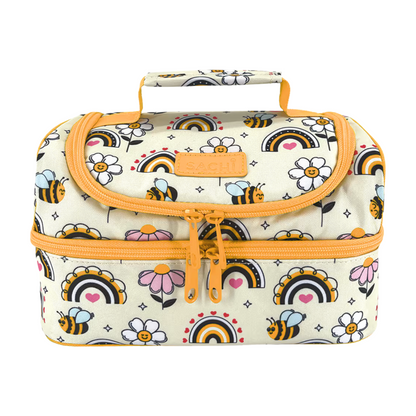 Sachi Insulated Double Decker Lunch Bag - Busy Bees