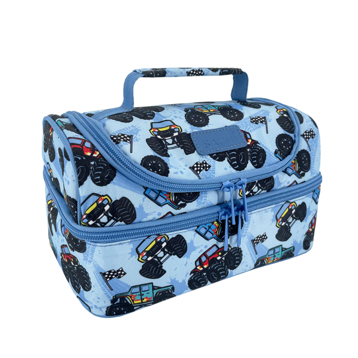 Sachi Insulated Double Decker Lunch Bag - Monster Trucks