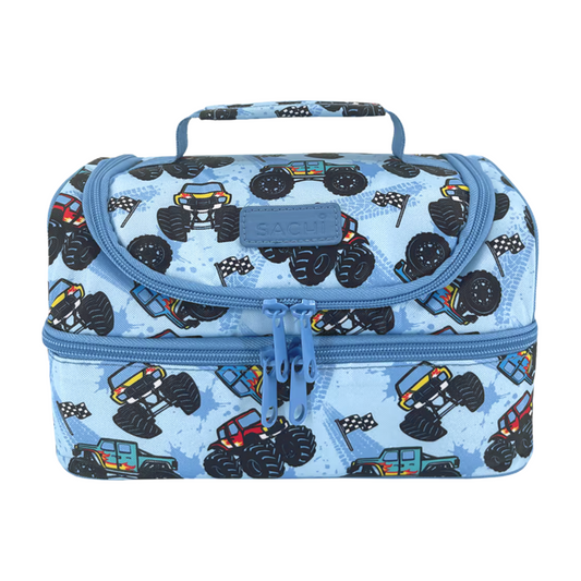 Sachi Insulated Double Decker Lunch Bag - Monster Trucks