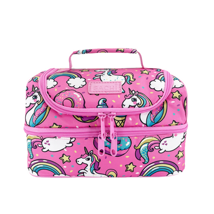 Sachi Insulated Double Decker Lunch Bag - Unicorns