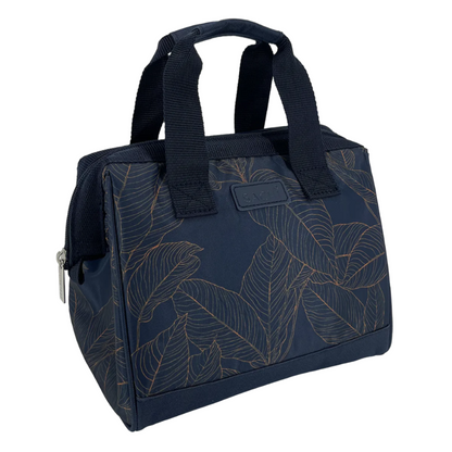 Sachi Insulated Lunch Bag - Navy Leaves