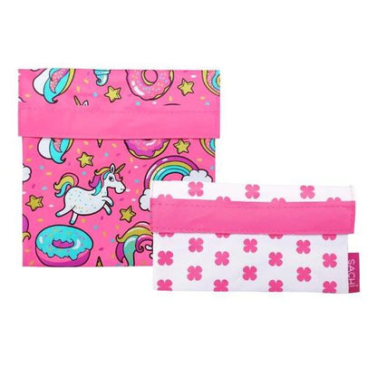 Sachi Insulated Lunch Tote & Sandwich/Snack Bags Bundle - Unicorns