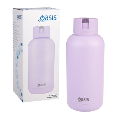 Oasis 1.5L Moda Ceramic Lined Insulated Drink Bottle - Assorted Colours