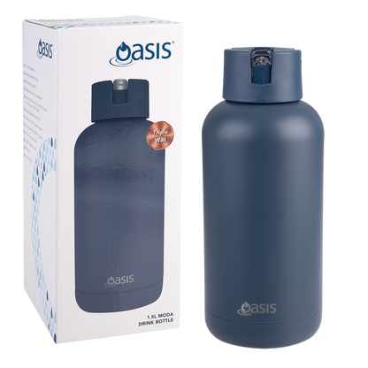 Oasis 1.5L Moda Ceramic Lined Insulated Drink Bottle - Assorted Colours