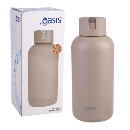 Oasis 1.5L Moda Ceramic Lined Insulated Drink Bottle - Assorted Colours