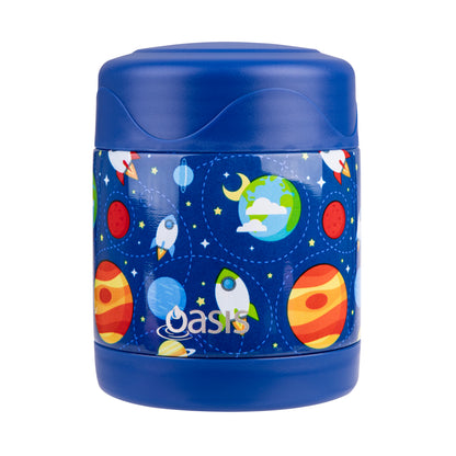 Oasis & Sachi Insulated Lunch Tote & 400ml Kids Sipper Bottle & 300ml Food Flask Bundle - Outer Space