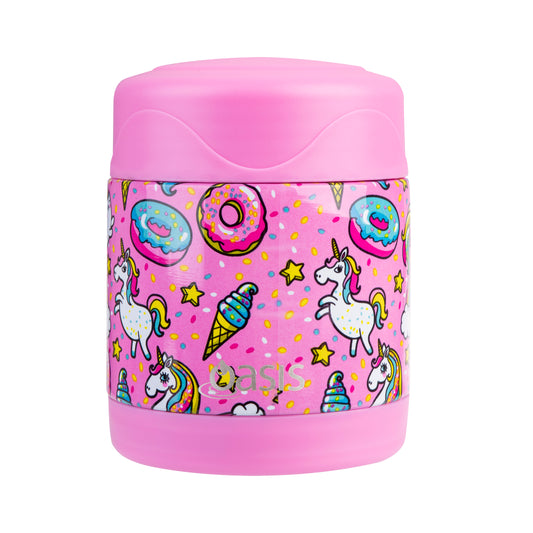 Oasis Stainless Steel 300ml Kids Food Flask - Unicorns