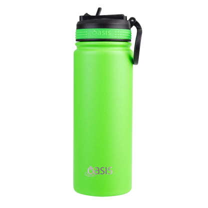 Oasis 550ml Stainless Steel Insulated Challenger Drink Bottle w/ Sipper Straw Lid - Assorted Colours