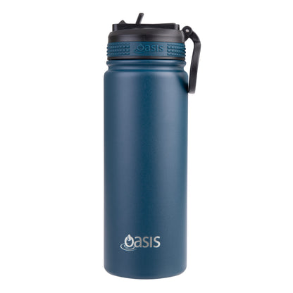 Oasis 550ml Stainless Steel Insulated Challenger Drink Bottle w/ Sipper Straw Lid - Assorted Colours