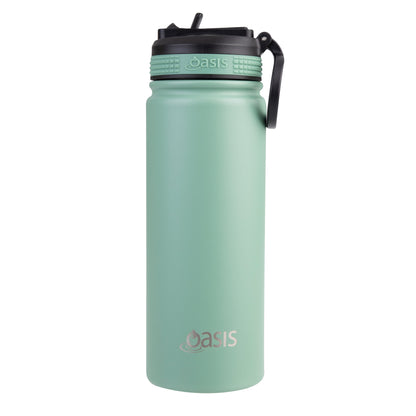 Oasis 550ml Stainless Steel Insulated Challenger Drink Bottle w/ Sipper Straw Lid - Assorted Colours