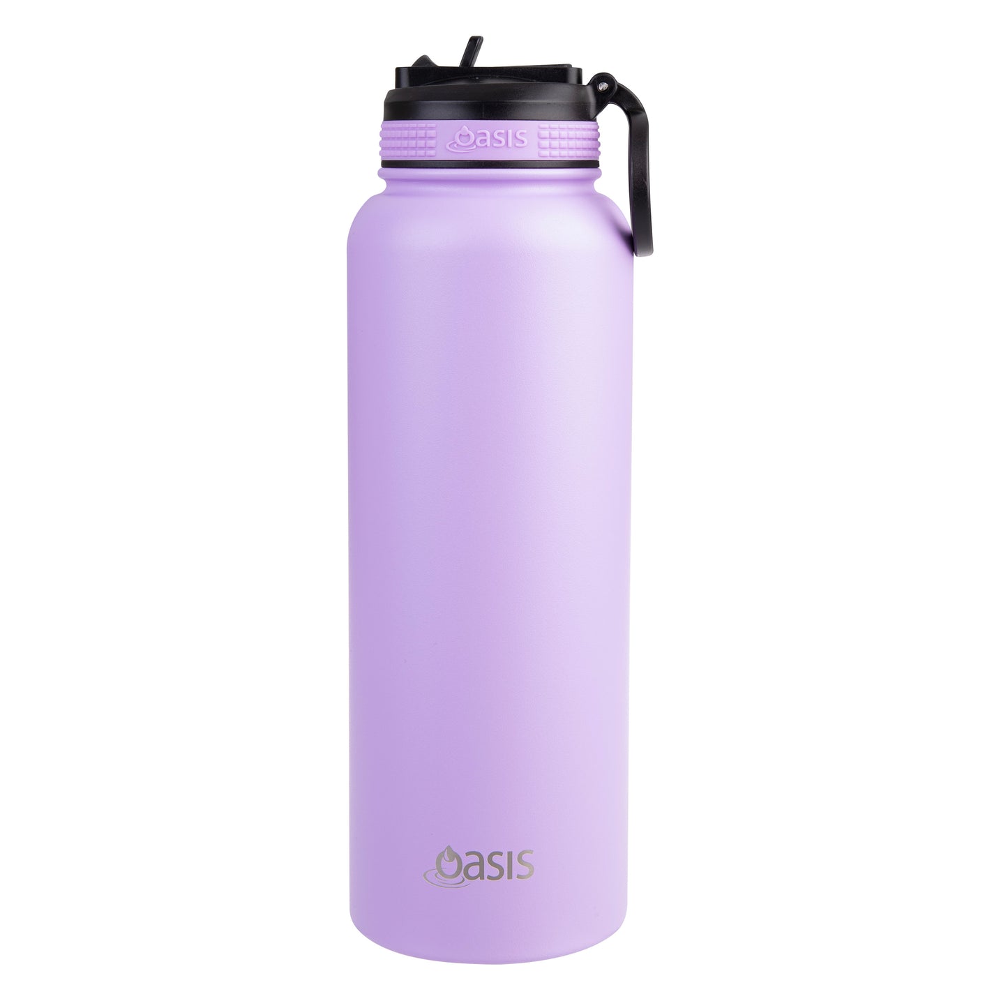 Oasis 1.1 Litre Stainless Steel Insulated Challenger Sports Bottle w/ Sipper Straw Lid - Assorted Colours