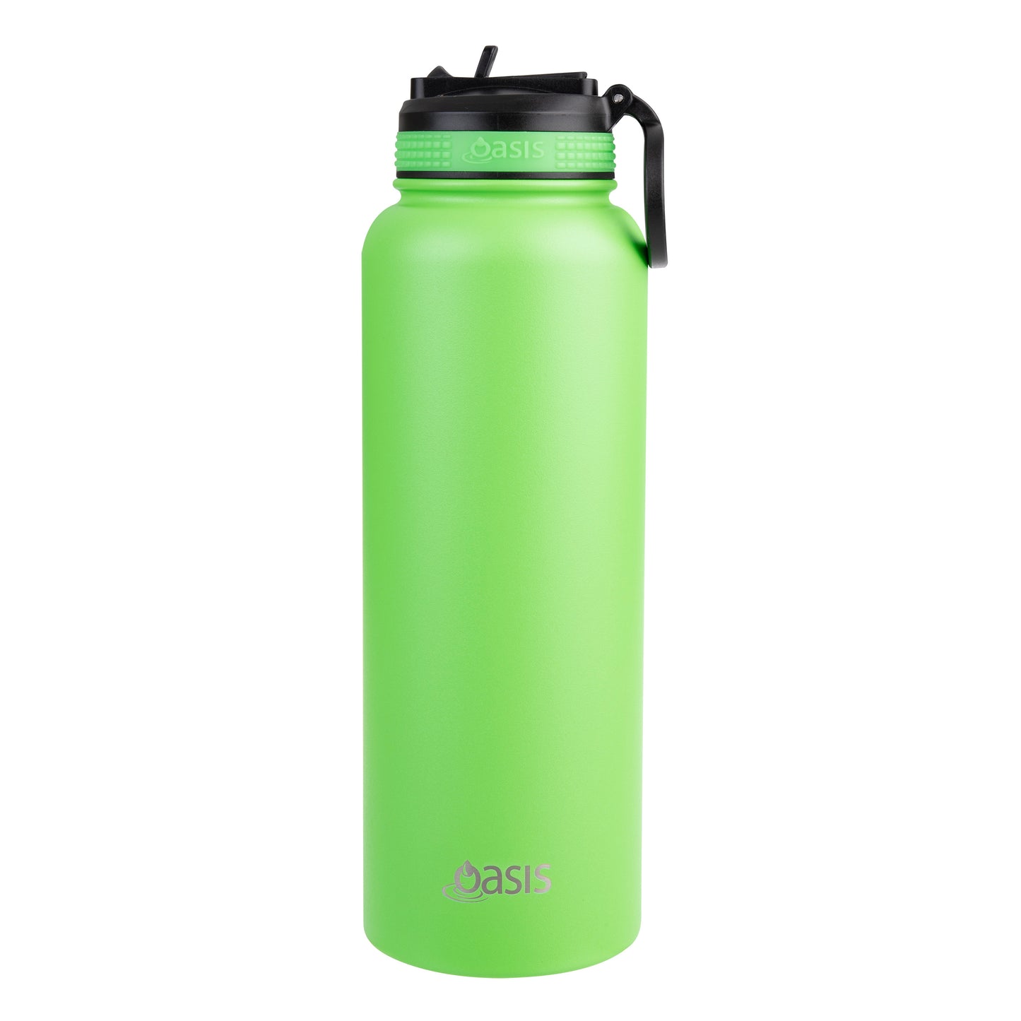 Oasis 1.1 Litre Stainless Steel Insulated Challenger Sports Bottle w/ Sipper Straw Lid - Assorted Colours