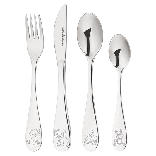 Wilkie Brothers 4 Piece Kids Cutlery Set - Puppy *PREORDER*