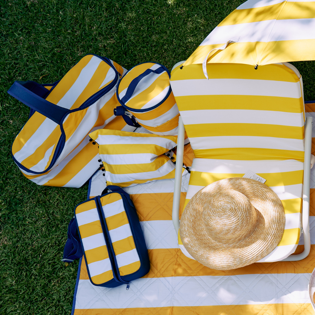 Annabel Trends Picnic Cooler Bag - Yellow Stripe