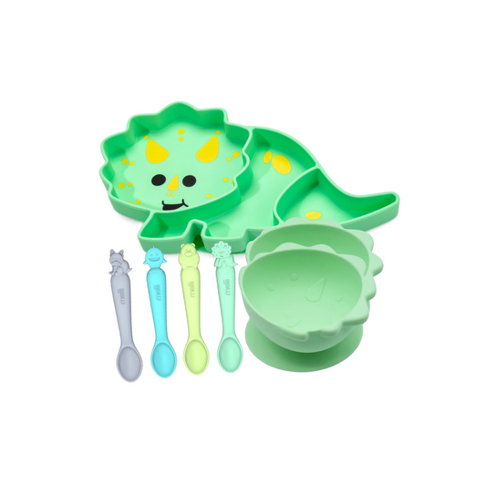 Melii Silicone Mealtime Bundle - Dinosaur