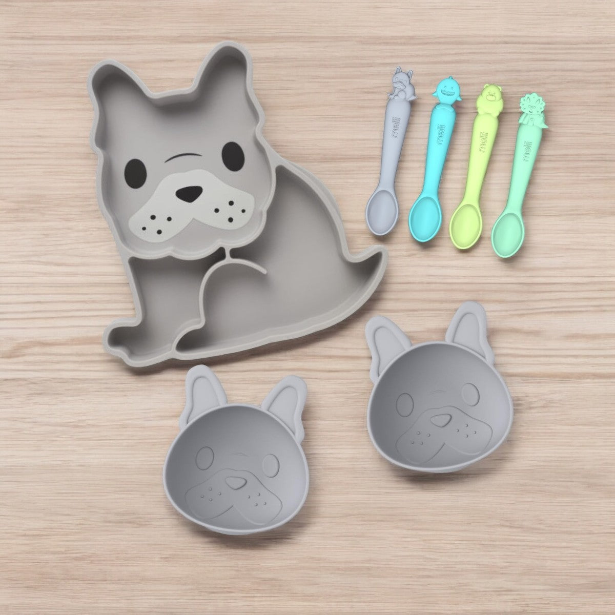 Melii Silicone Mealtime Bundle - Bulldog