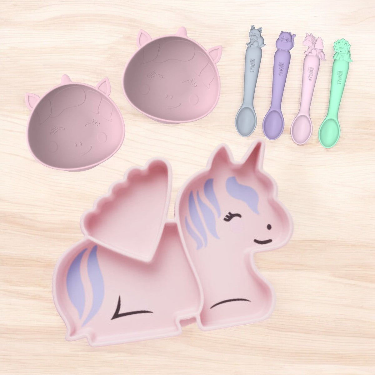 Melii Silicone Mealtime Bundle - Unicorn