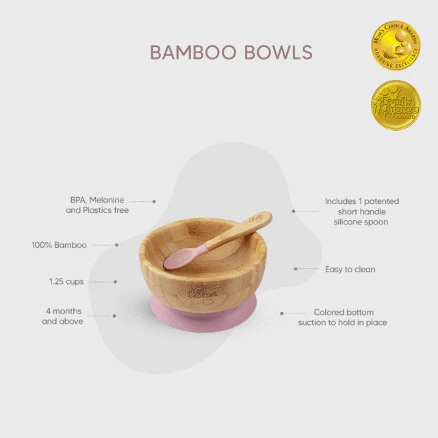 Citron Bamboo Bowl & Cup Bundle - Blush Pink