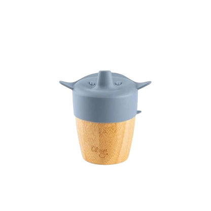 Citron Bamboo Cup w/ 2 Lids & Straw - Dusty Blue