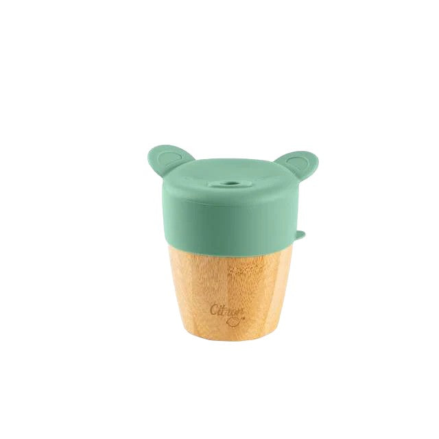 Citron Bamboo Cup w/ 2 Lids & Straw - Green