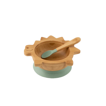 Citron Dinosaur Bamboo Plate & Bowl Bundle