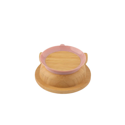 Citron Unicorn Bamboo Bowl w/ Suction & Spoon