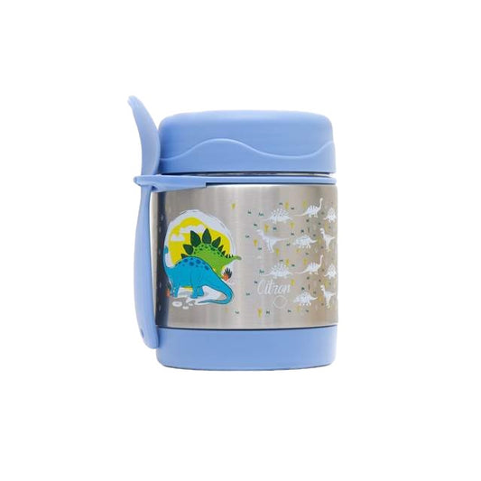 Citron 300ml Food Jar w/ Spork - Blue Dinosaur