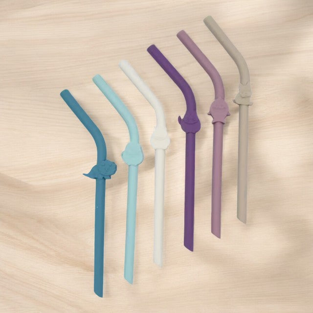 Melii Luxe Animal Silicone Straw Set