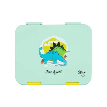 Citron Lunchbox Bento Style w/ 4 Compartments & Accessories - Dinosaur