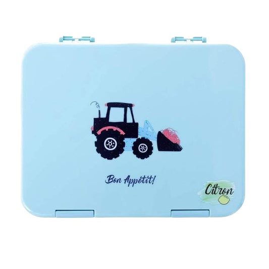 Citron Lunchbox Bento Style w/ 4 Compartments & Accessories - Tractor